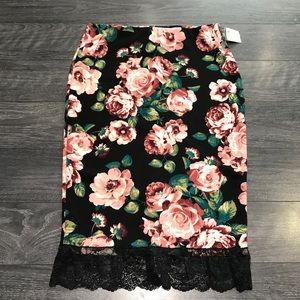 Rose Blush Floral With Lace Skirt